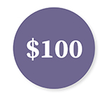 $100 donation icon